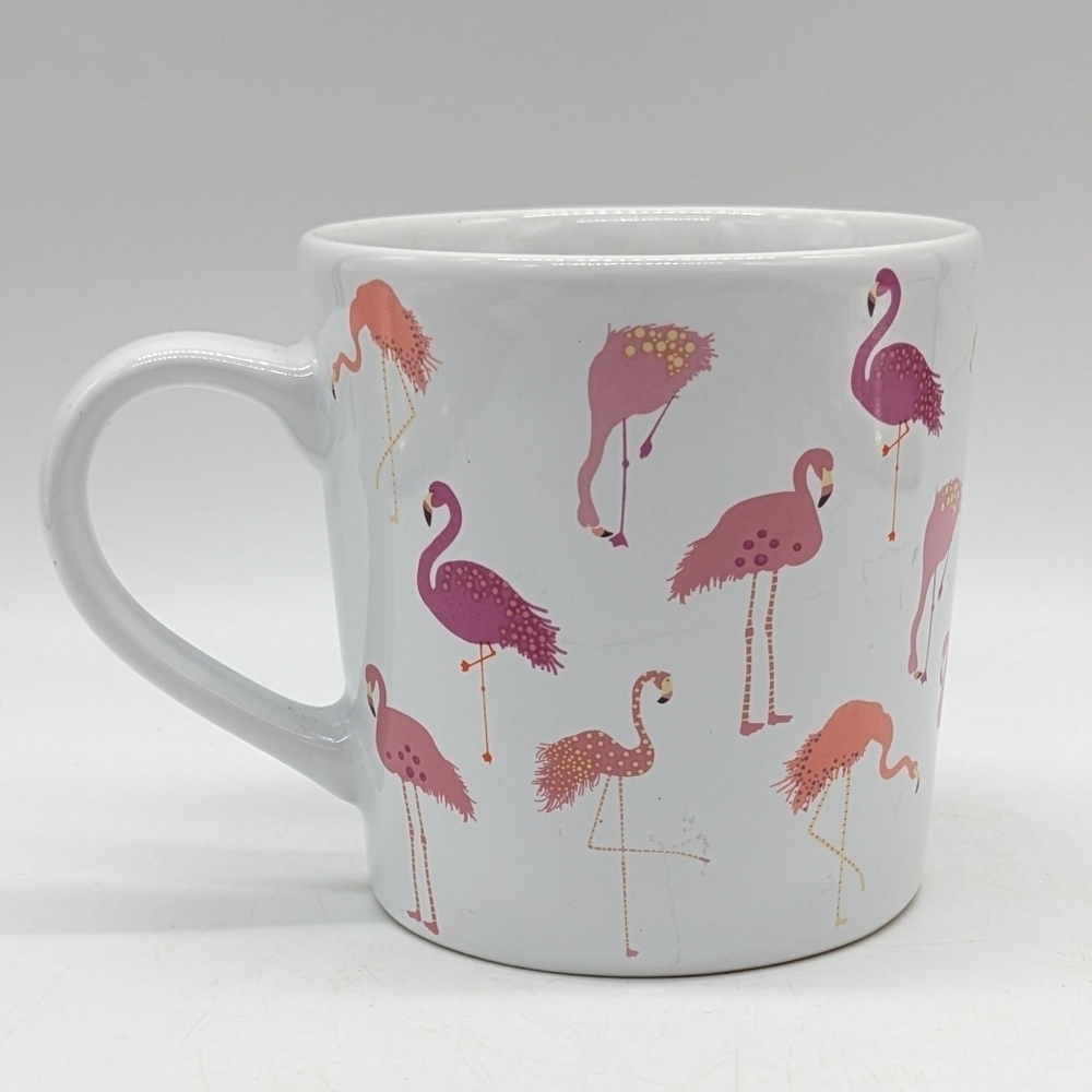Love Your Mug White Pink Flamingo Coffee Mug